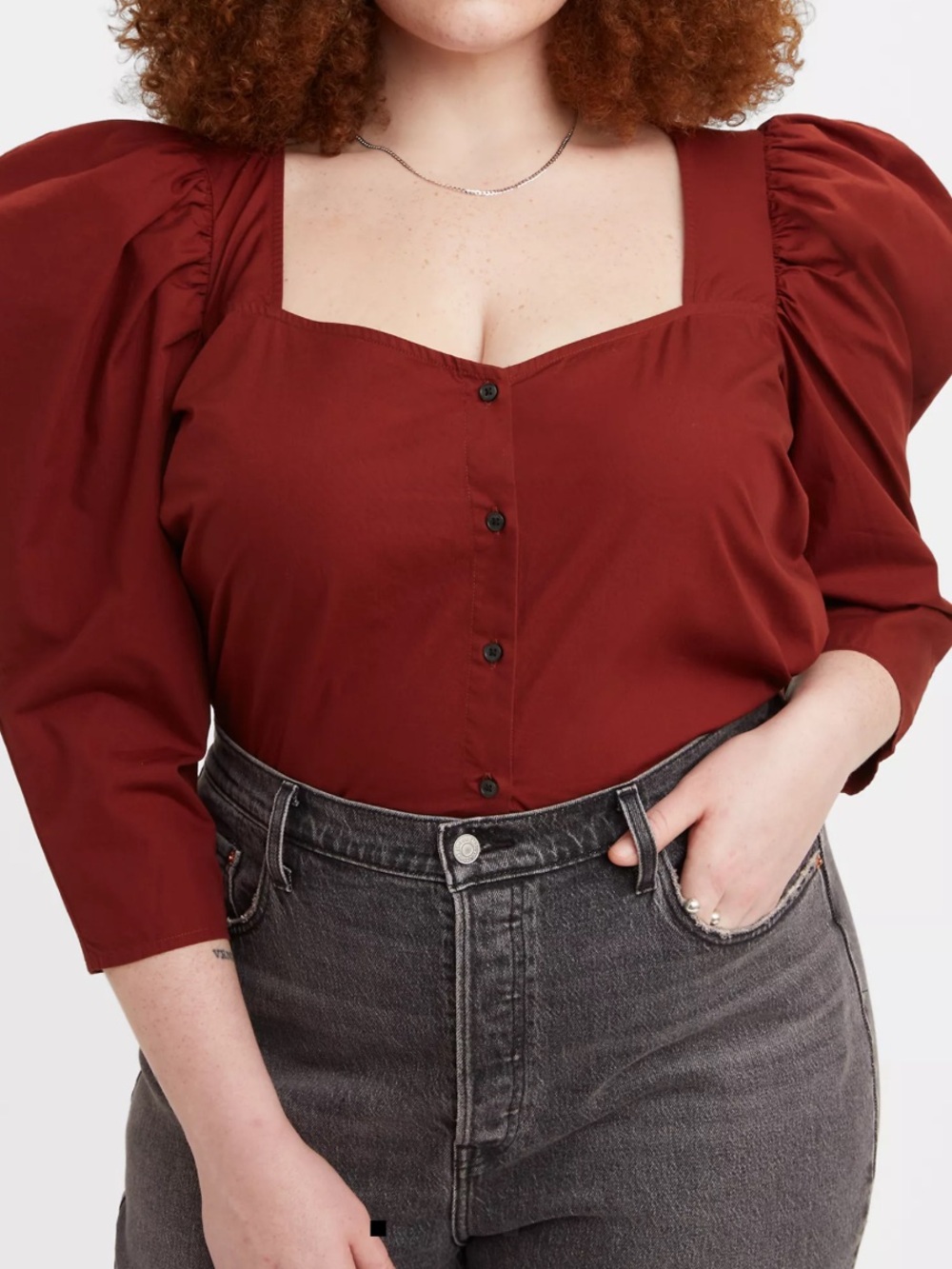 Levi's Ellora Puff-Sleeve Blouse in Fired Brick